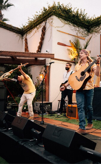 Greg in Good Company delivers a high-energy set at the Surf Club VIP Lounge. Photo Credit: Cameron Driskill_Aviator Nation Dreamland 