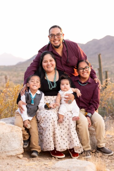 Mariah Abeita with her family