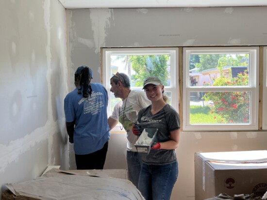 Potomac Presbyterian Church volunteers in Fort Myers, Florida to help a family move back in after Hurricane Ian.