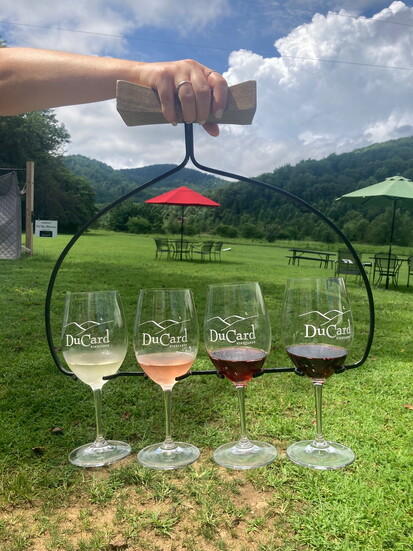 A flight of wine at DuCard Vineyards. Photo courtesy of DuCard Vineyards.