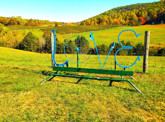 Love sign at Blue Quartz Winery/Shotwell Run Brewery. Photo courtesy of Blue Quartz Winery.