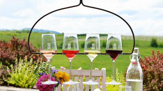 A wine flight at Early Mountain Vineyards. Photo Credit: Early Mountain Vineyards