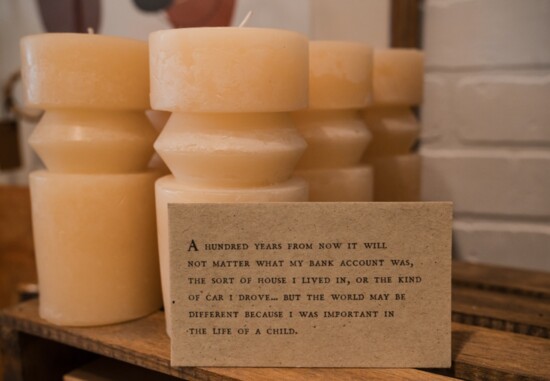 Candles and poignant reminders displayed at Hometown Shops