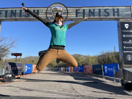 Saguaro Half Marathon Finish Line in Tucson; Adam Rue Photo