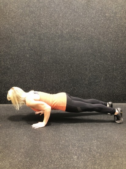 Plant with Arm Reach and Hip Extension