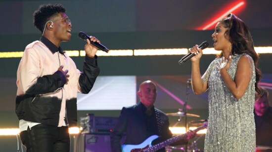 Performing with Mickey Guyton/Courtesy of CMT 