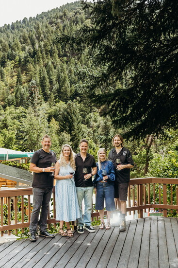 (From left) , Brandon Hargett, Teri Paulson, Flynn Paulson, Faith Scheffler and Executive Chef Todd Hoffee.