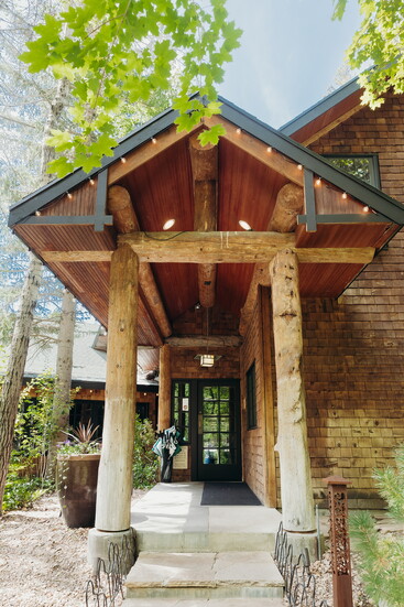 The entrance to the historic Log Haven.