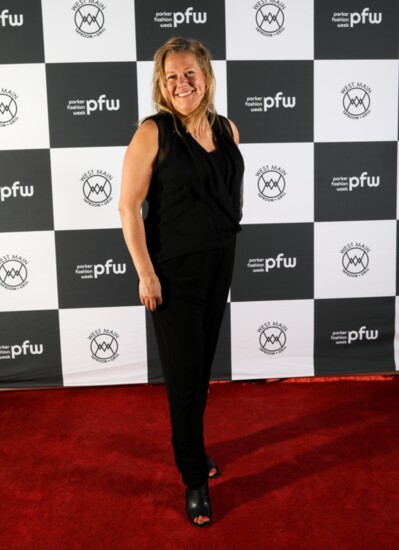 Owner Jill Callan rocking the red carpet at Parker Fashion Week