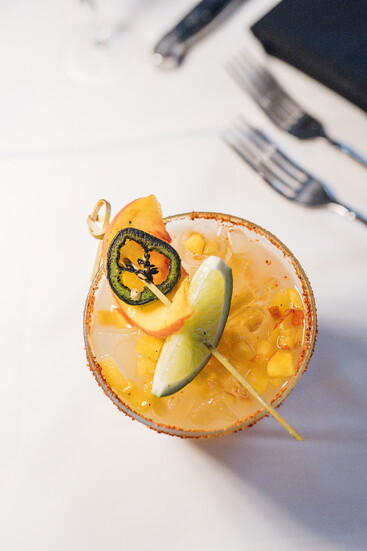 Charred Peach Jalapeño Margarita