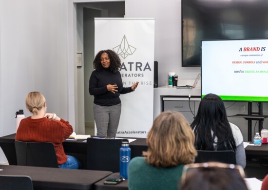 Aviatra's Lesli Rice teaches a class to new entrepreneurs.