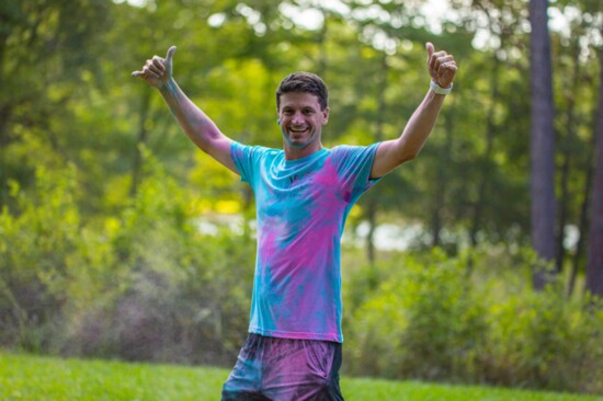 Brian at the first Harts of Teal 5K Color Run, supporting ovarian cancer education. Photo: Taisley Weston