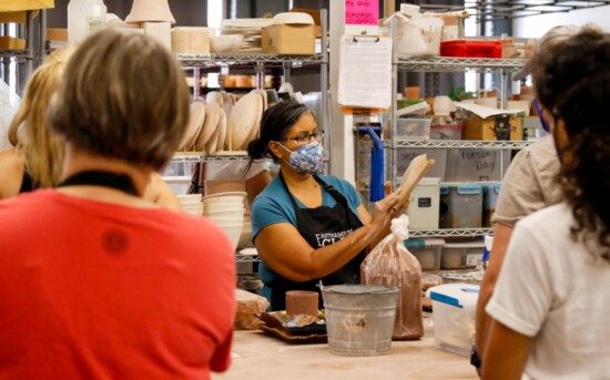 Creating works of art at Easthampton Clay. Photo by Amy Heather Stephens..