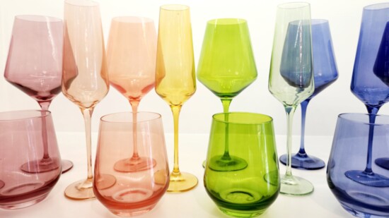 Jewel toned glassware will make your bar sparkle