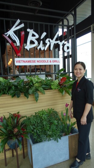 Julie Vo inside V-Bistro