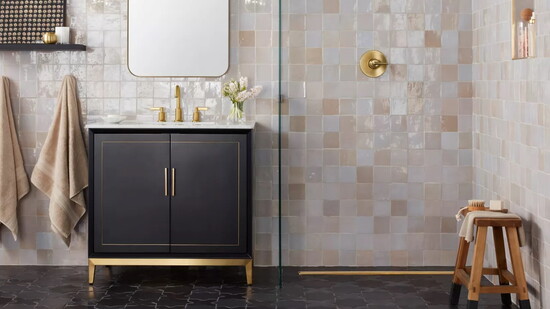 Zellige Alabaster Gloss tile is handmade, giving it unique variations in color and shape.