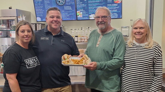 Jack and Dorothea with Seth & Lindsey Holmbeck, owners of 46 Catering & Café