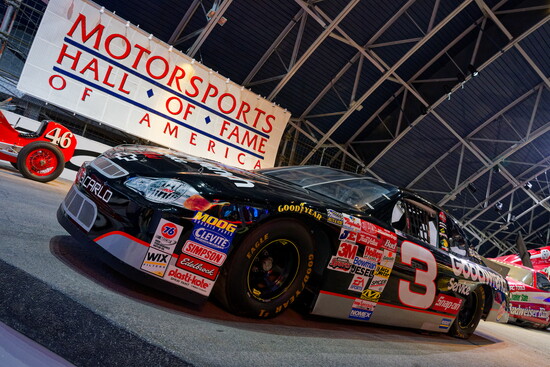 Replica of Dale Earnhardt's 1999 Chevrolet Cup Car, "The Intimidator," inside the MSHOF at DIS