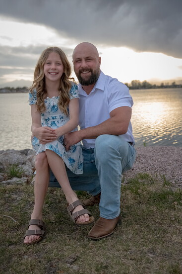 Logan Hancock with his daughter Kennedy