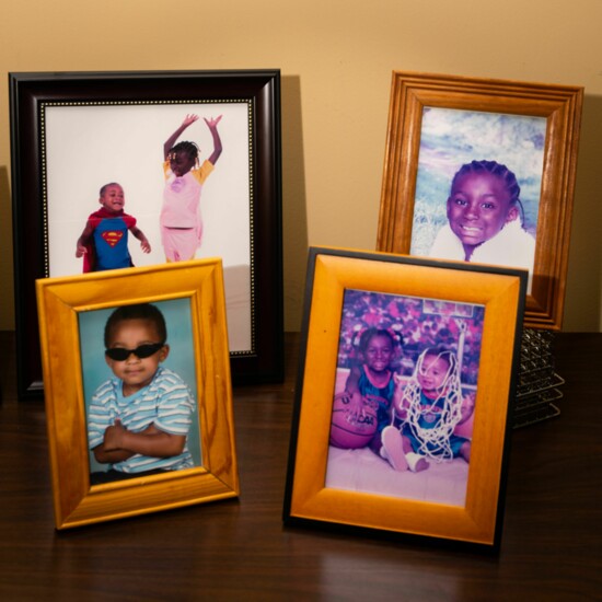Childhood photos of Lyons’ children, 20-year-old Destiny and 17-year-old Jamei