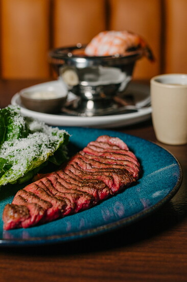 The restaurant is known for its perfectly prepared grass-fed Wagyu