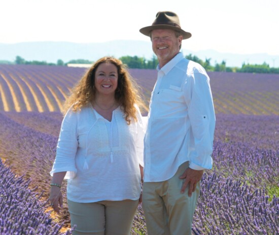 Sherri Jobelius and Brian Paulsen in the lavender fields of Provence, France