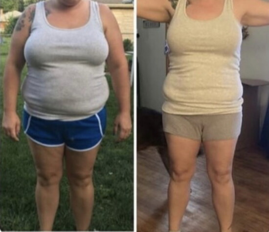Before and after 6 months working with Rachel