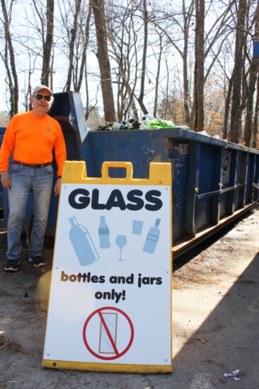 Al Yougel is happy that people are willing to bring glass to the McIntosh Recycling Center in Peachtree City since curbside recyclers no longer accept it. 