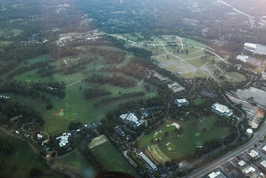 A rare aerial view of Augusta National Golf Club.
