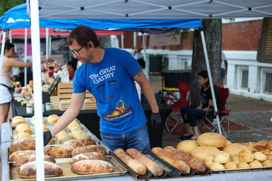 Fresh-baked breads are among the tempting finds at Augusta’s Saturday Market on the River.