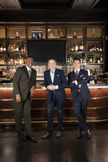 Tim Cunningham, Andy Strickland & Nick Ragone inside The Cigar Club at The Ritz Carlton