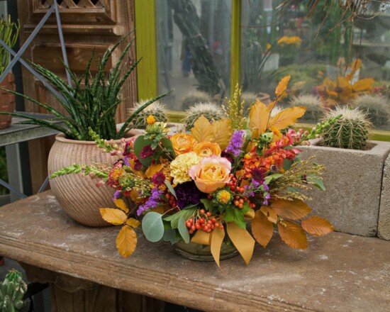 Plants and floral arrangements add vibrancy and warmth.