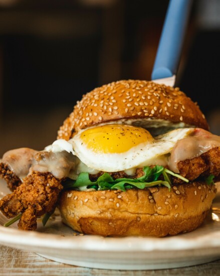 Fried Chicken Sandwich with Egg