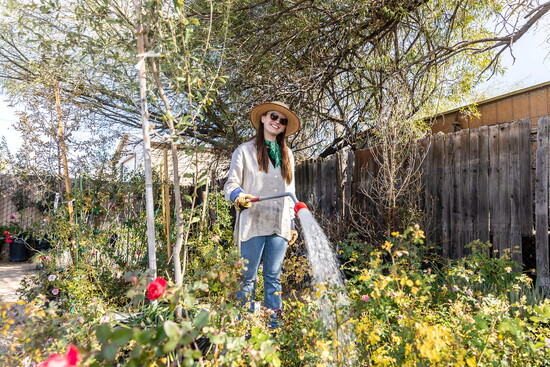 Hunter tending to the exceptional array of cacti