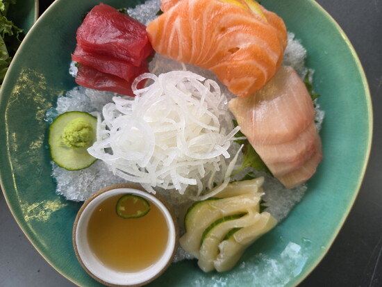 Sashimi with spicy ponzu sauce. Photo Credit: Jennifer Waldera