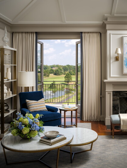 Sitting area inside Keswick Hall. Photo Credit: Brandon Barré