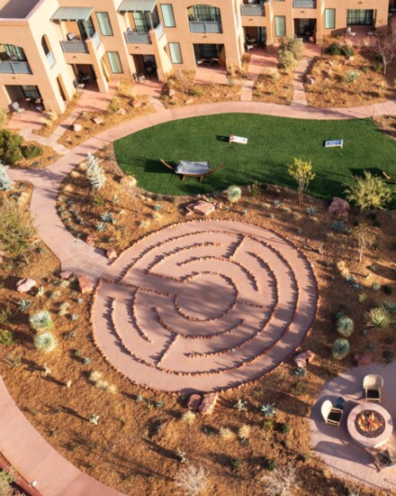 Circular stone maze at The Wilde Resort and Spa. 