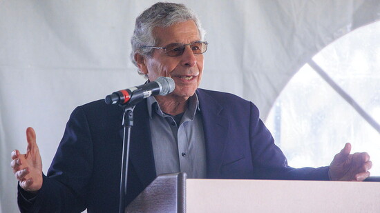 Jim Michaelian speaks at the 48th Acura Grand Prix of Long Beach Luncheon held on Thursday April 13, 2023. Photo by Ariana Ruiz/PI