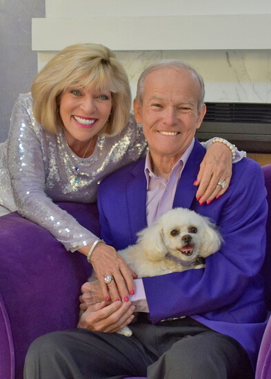 Lowell and Nancy Lohman with Snowflake in 2024.