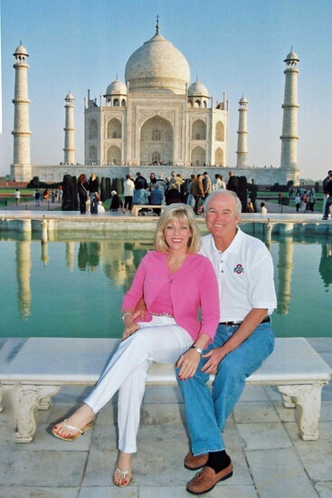 Lowell and Nancy at the Taj Mahal in 2007.