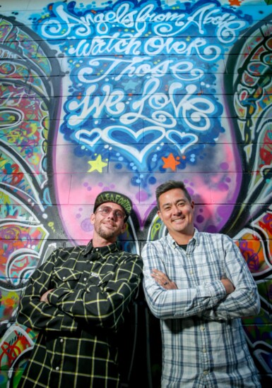 Mural artists Brian Beck and David Uy