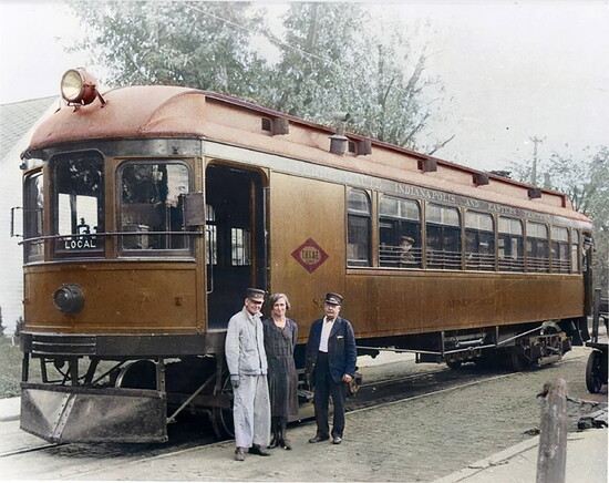 Wooden Terre Haute, Indianapolis & Eastern interurban, No. 83 "Abner Creek", which was built in 1902.