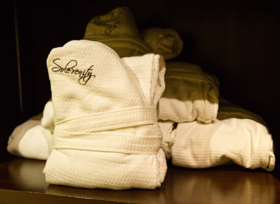 Guests are given Egyptian cotton robes to enjoy during their spa experience.