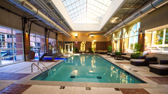 A heated pool invites guests in for a dip.