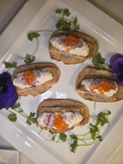 Smoked trout appetizer at Waterwheel. Photo Credit: Jennifer Waldera