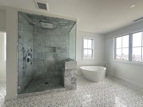 A bathroom remodeled by Revive General Contracting.