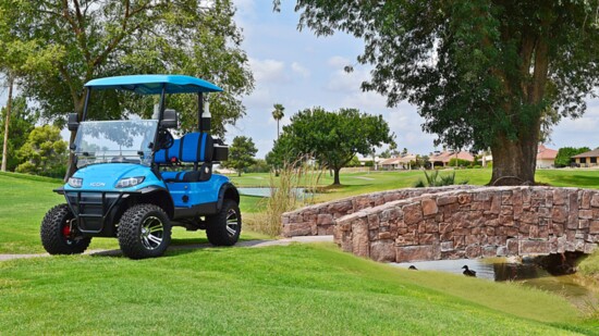 The two-seater ICON i20L golf cart comes in more than 10 fun colors.