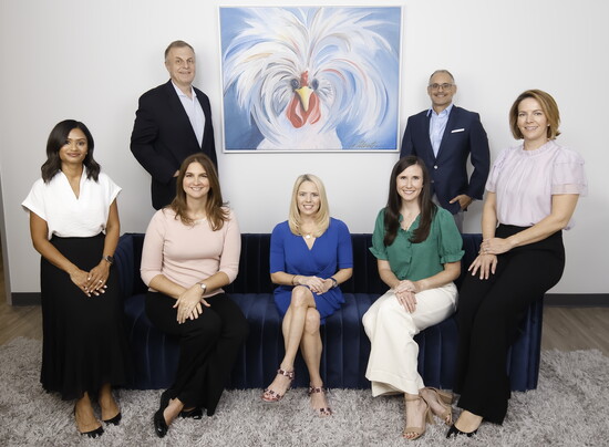 Roshni Sambasivan, MD, Kelly Hodges, MD, Alana Kennedy-Nasser, MD, Sara Curtis, MD, Paige Garrison, MD, (back row) Alex Injac, MD and Dean Nasser, MD.