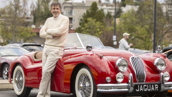 Eric Schumy and Carmine Red 1955 Jaguar XK140MC OTC