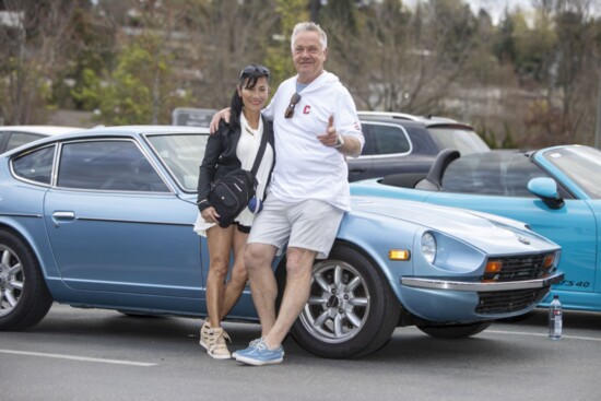 Ann with Greg and 1977 Datsun 280Z